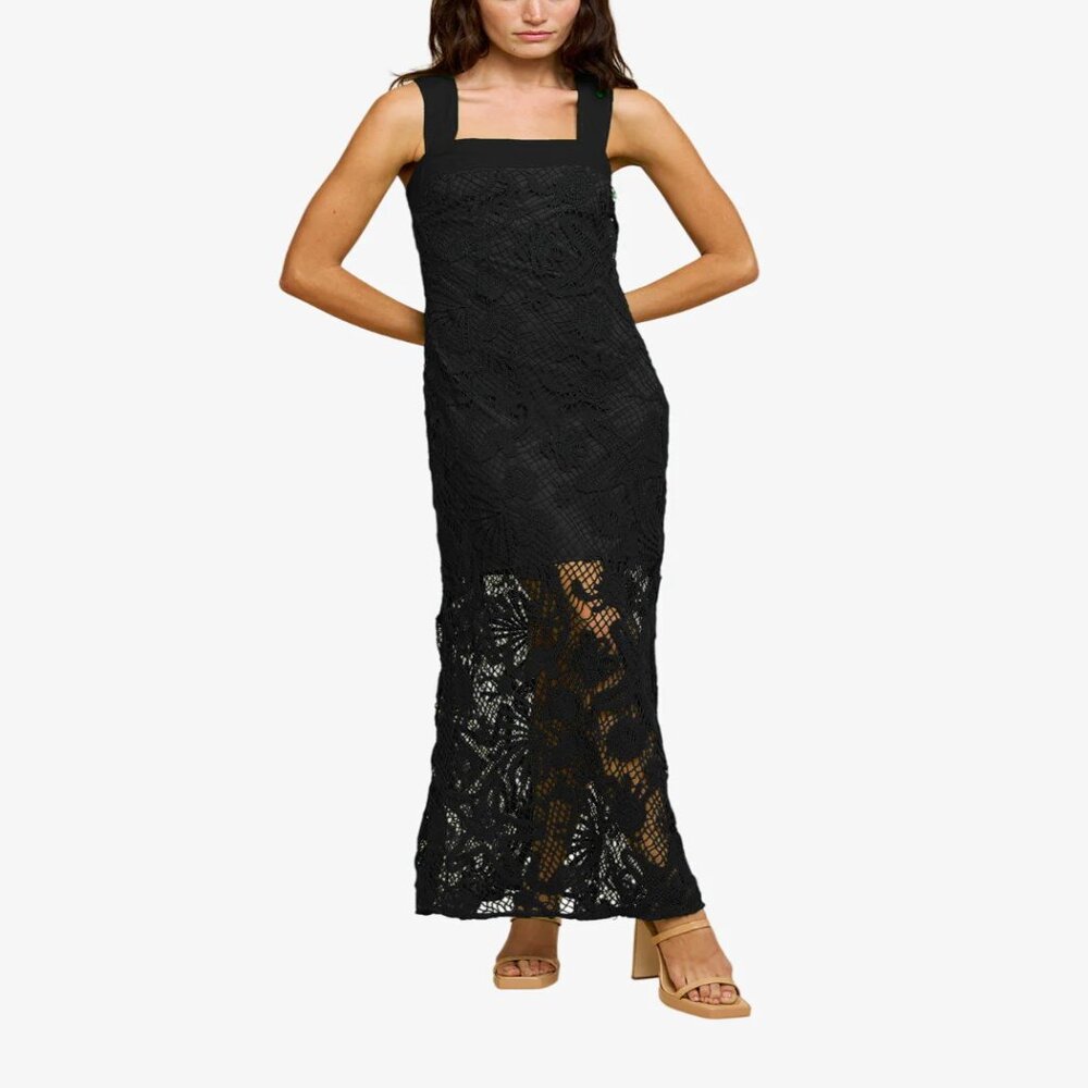Anthropologie Ciebon Krystina Aquatic Crochet Maxi Dress